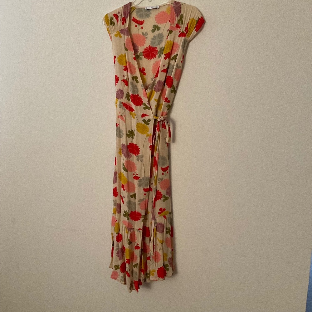 Mango floral wrap dress